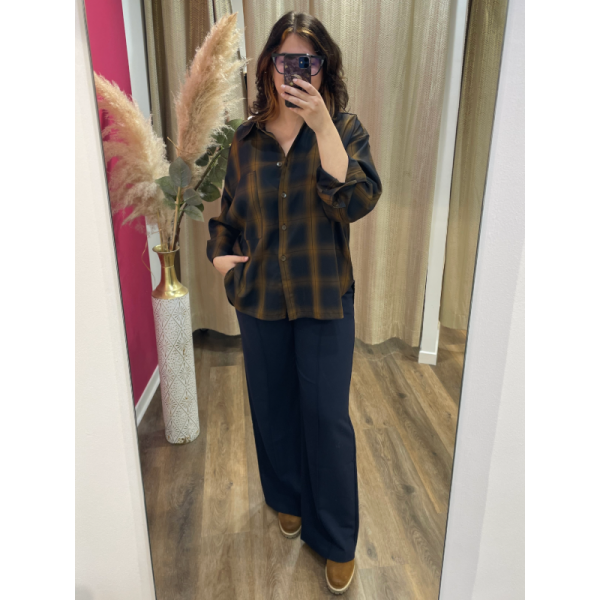 Chemise longue à carreaux see u soon.