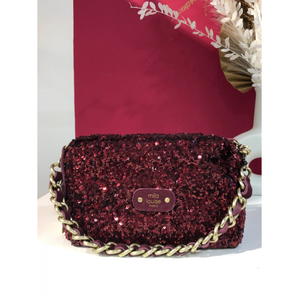 Sac MAMA en velours et sequins Mila Louise