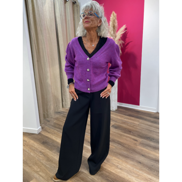 Pantalon palazzo large noir Lola Espeleta.